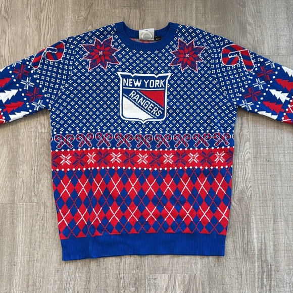 NWOT New York Rangers Ugly Christmas Sweater- Size Large - Picture 2 of 4